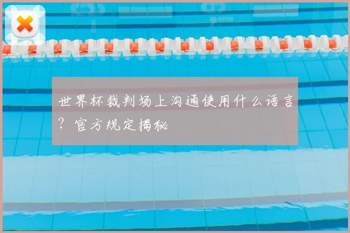 世界杯裁判场上沟通使用什么语言?官方规定揭秘